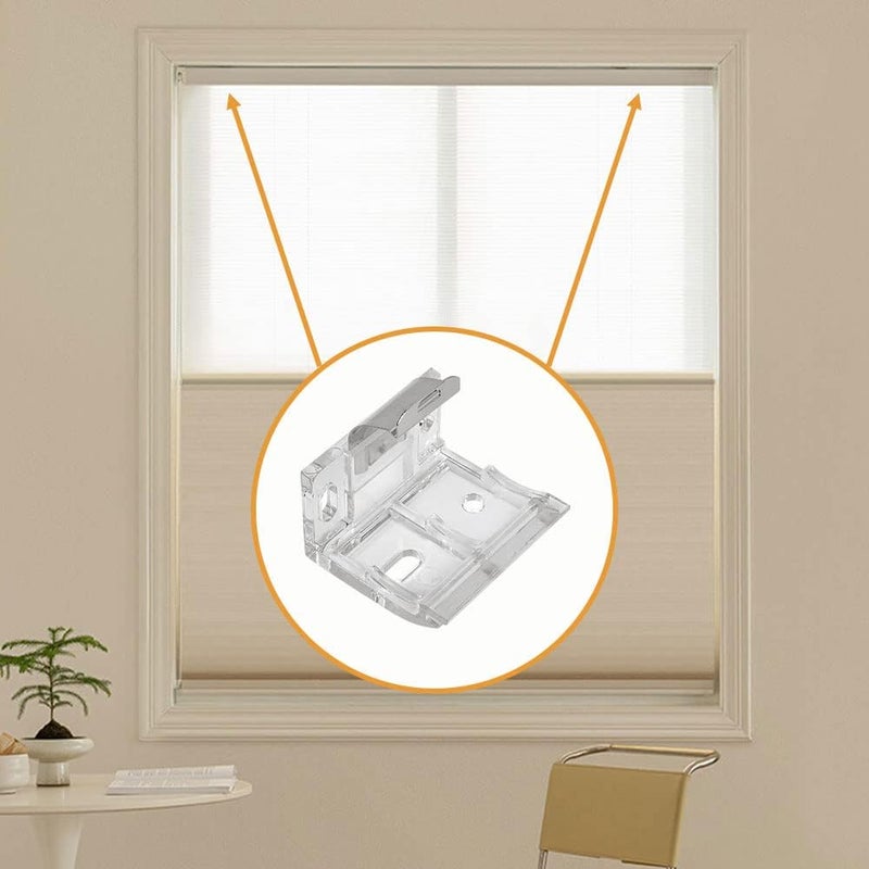 Antfly 4 PCS Mounting Bracket with Metal Clip, Hidden Mounting Bracket Clips for 1" (25mm) Pleated Shades Cordless Blinds Headrail &Cordless Honeycomb - Image 4
